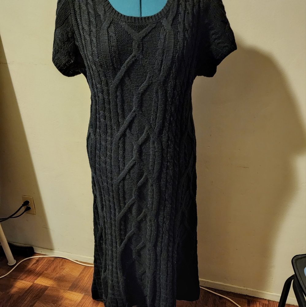 Sweater dress below the knee